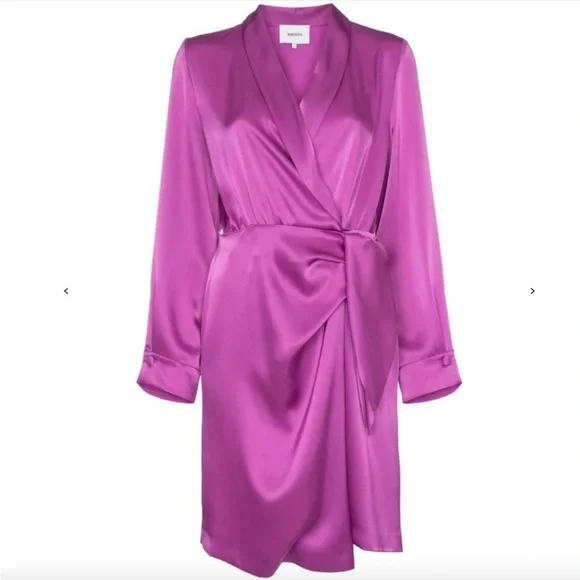 NANUSHKA silk Satin Wrap Dress - Picture 2 of 6